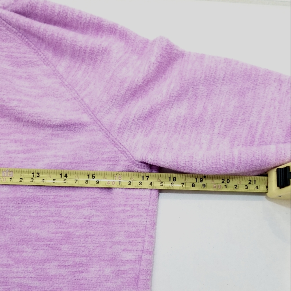 Champion Heathered Purple Long Sleeve ¼ Zip Fleece Pullover XL 14-16 - Picture 7 of 8